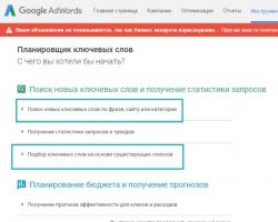 Планировщик ключевых слов Google AdWords: инструкция по применению Подбор слов в гугл